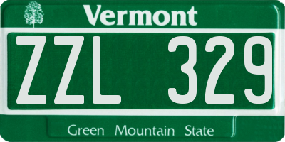 VT license plate ZZL329
