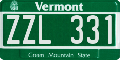 VT license plate ZZL331