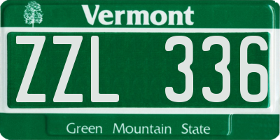 VT license plate ZZL336