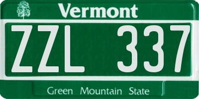 VT license plate ZZL337