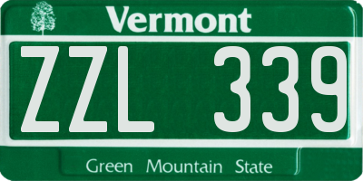 VT license plate ZZL339