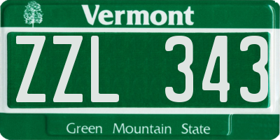 VT license plate ZZL343