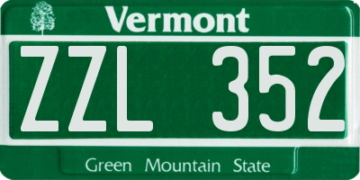 VT license plate ZZL352