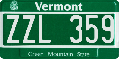 VT license plate ZZL359