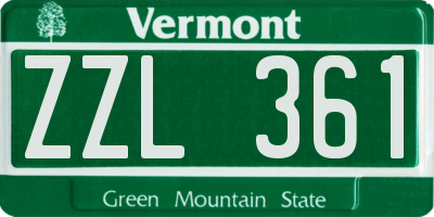 VT license plate ZZL361
