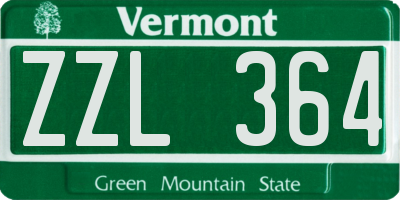 VT license plate ZZL364