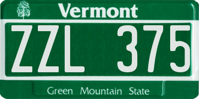 VT license plate ZZL375