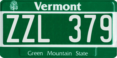 VT license plate ZZL379
