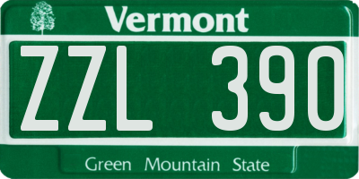 VT license plate ZZL390