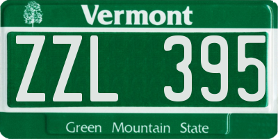 VT license plate ZZL395