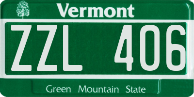 VT license plate ZZL406
