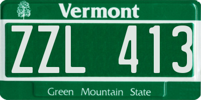 VT license plate ZZL413