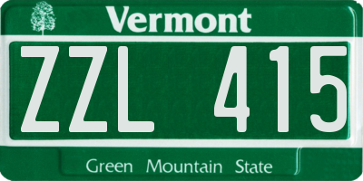 VT license plate ZZL415