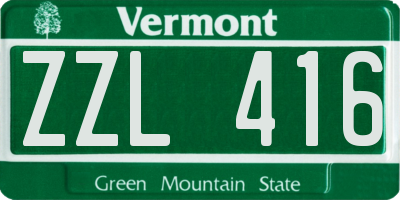 VT license plate ZZL416
