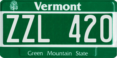VT license plate ZZL420