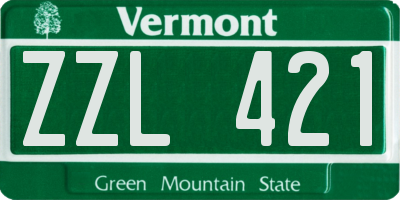 VT license plate ZZL421