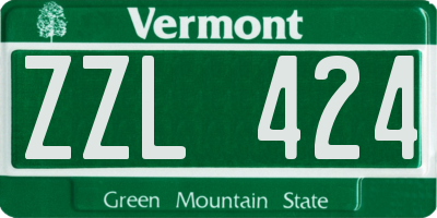 VT license plate ZZL424