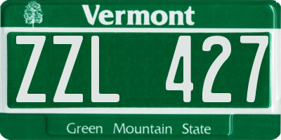 VT license plate ZZL427