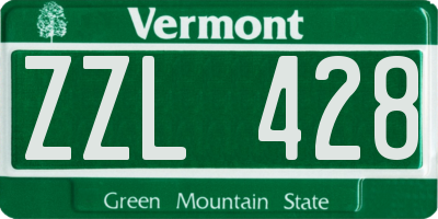 VT license plate ZZL428