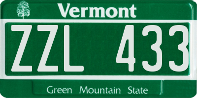 VT license plate ZZL433