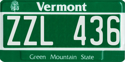 VT license plate ZZL436