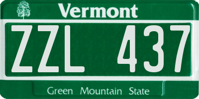 VT license plate ZZL437