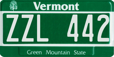 VT license plate ZZL442