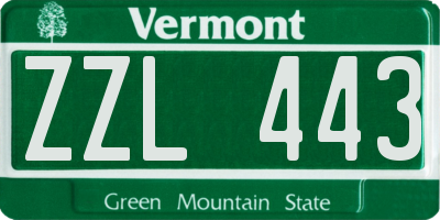 VT license plate ZZL443