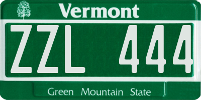 VT license plate ZZL444