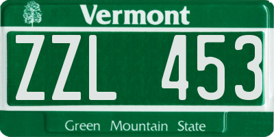 VT license plate ZZL453