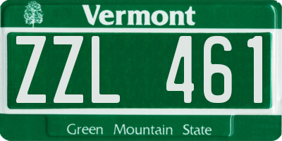 VT license plate ZZL461