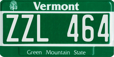 VT license plate ZZL464