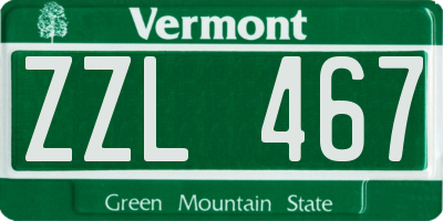 VT license plate ZZL467