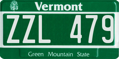 VT license plate ZZL479