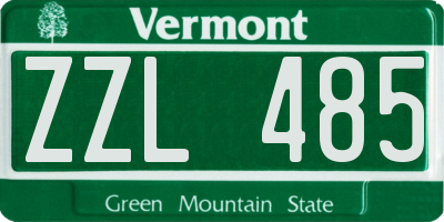 VT license plate ZZL485