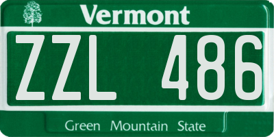 VT license plate ZZL486