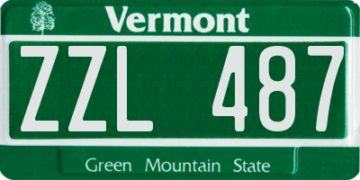 VT license plate ZZL487