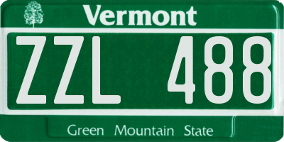 VT license plate ZZL488