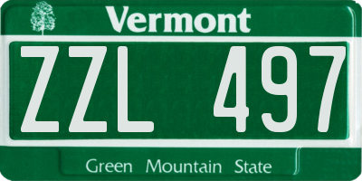 VT license plate ZZL497