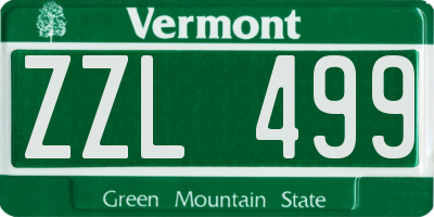 VT license plate ZZL499