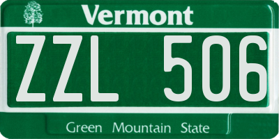 VT license plate ZZL506