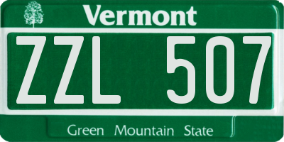 VT license plate ZZL507
