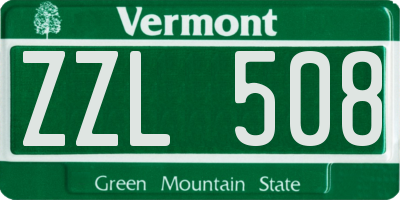 VT license plate ZZL508
