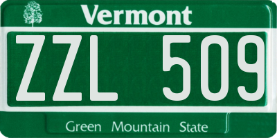 VT license plate ZZL509