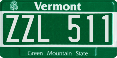 VT license plate ZZL511