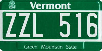 VT license plate ZZL516