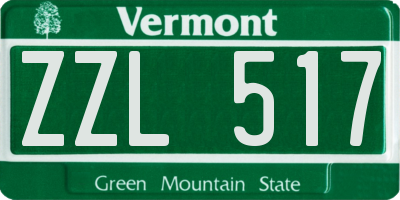 VT license plate ZZL517