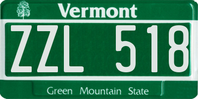 VT license plate ZZL518