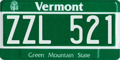 VT license plate ZZL521