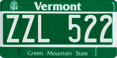 VT license plate ZZL522